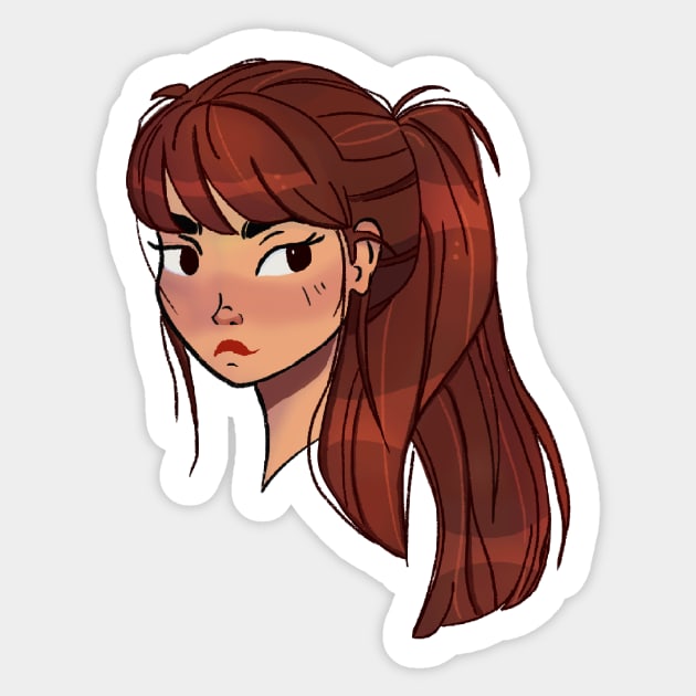 Pony tale girl illustration Sticker by MKnowltonArt